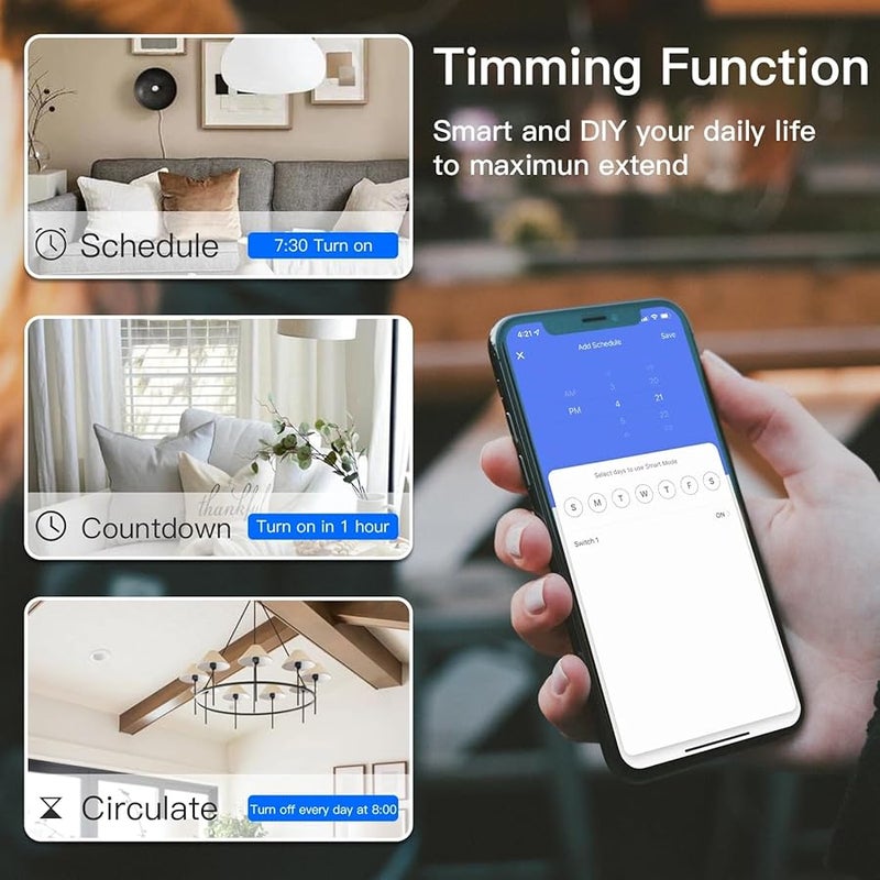 Zigbee Smart Switch Double 3 Gang Black Tuya App Voice Control Wireless Light Switch - Image 5